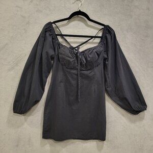 Milkmaid Mini Dress Women's Size 10 Peasant Boho Summer Feminine Coquette Dark‎